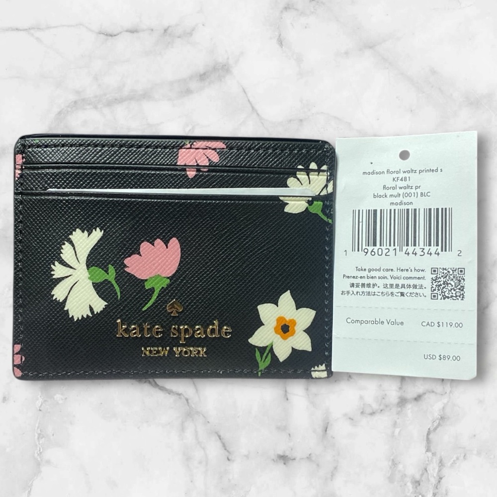 Kate Spade Madison Floral Waltz Printed Slim Card Holder - Picture 3 of 3